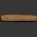 Elongated Yellow Decorative Box With Intricate Colorful Floral Design Patterns