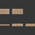 Five Light Brown Household Wooden Strips Featuring Wood Grain In Irregular Arrangement