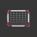 Red And White Frame Soccer Goal With White Net For Sports Activities