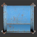Blue Vintage Mailbox With Rusty Metal Body And Classic Standing Design