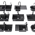 Black Kitchen Sinks With Various Designs Including Single And Double Bowl And Drainboard