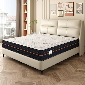 Cream Style Bedroom Mattress Double Bed Modern Bedroom Bed 3d model