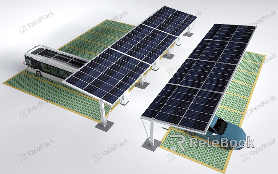 Modern solar car shed solar parking lot model