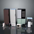 Various Modern Refrigerators And Freezers With Different Colors And Styles For Home Kitchen Use