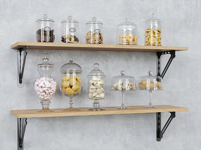 Modern Food Glass Jar Glass Bottle Sealed Jar Seasoning Bottle Kitchen Ornaments 3d model