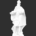 Classical European Architecture Decorative White Statue With Robe And Crown