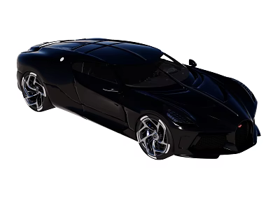 Black Sleek Modern Sports Car With Aerodynamic Body And Stylish Alloy Wheels 3d model