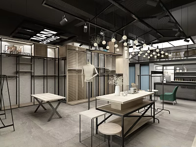 Modern Public Office Space With Open Layout Worktables Metal Frames Green Chairs And Pendant Lights 3d model