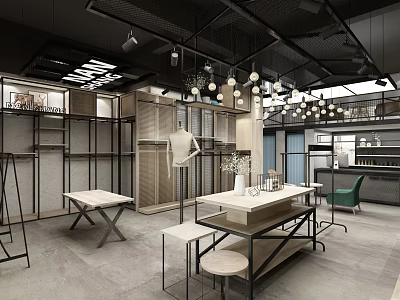 Modern Public Office Space With Open Layout Worktables Metal Frames Green Chairs And Pendant Lights 3d model