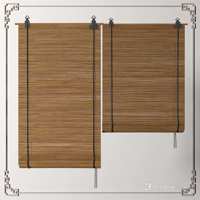 Natural Bamboo Window Blinds For Adjustable Light Filtering Home Decor 3d model