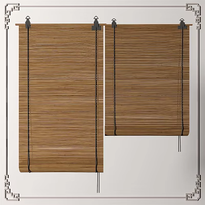 New Chinese-style roller shutter shutter curtain bamboo roller shutter 3d model