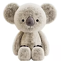 Cute Light Brown Koala Plush Toy With Big Ears Round Nose And Soft Fur