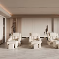 Elegant Modern Beauty Salon Interior With Comfortable Seats And Light Wooden Decor