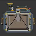 Futuristic Tech Device With Transparent Panel Internal Components And Top Platform