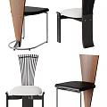 Modern Sleek Dining Chairs Featuring Wooden Backs Metal Frames And Upholstered Seats