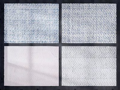 Square Rugs with Herringbone Pattern Blue Pink White Color Variety Four Designs 3d model