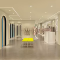 Modern Clothing Store Interior With Clothes On Racks Mannequins And Shoes