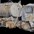 Rusted Old Abandoned Tanker Truck With Worn Metal And Broken Structure