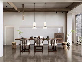 New Chinese Tea Room Tea Table and Chair 3d model