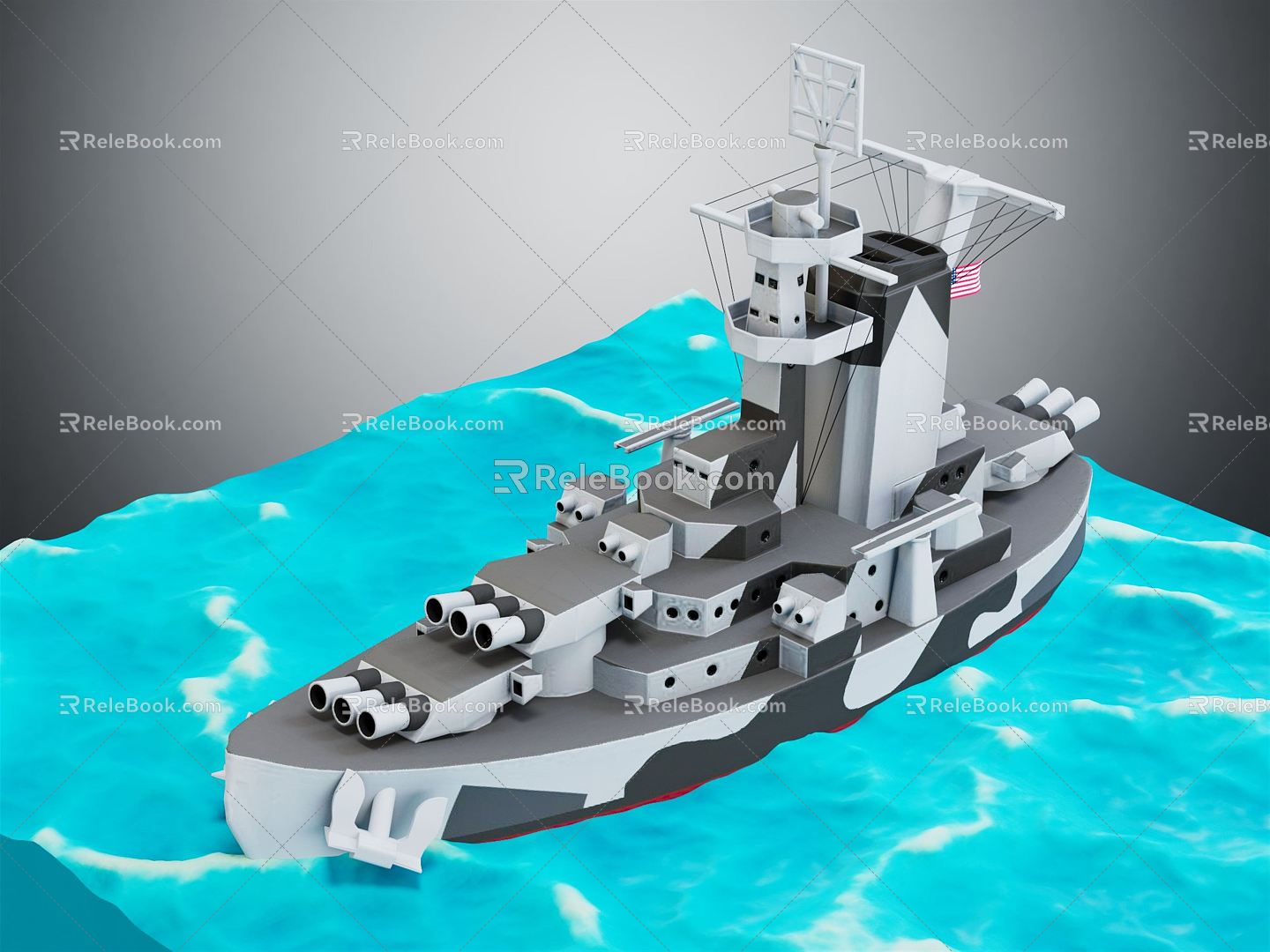 Modern Warship Battleship Naval Warship 3d model