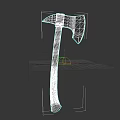 Medieval Battle Axe with Black Gray Head Red Accents and Brown Textured Handle