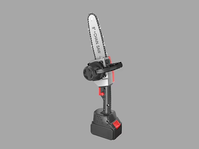 High Performance Industrial Electric Chainsaw With Portable Battery Operated Cutting Tool Design 3d model