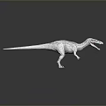 Detailed White Textured Dinosaur Model With Open Mouth On Black Background