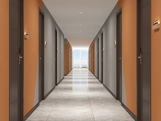 Modern Aisle Homestay Corridor 3d model