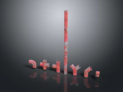 Pipe water pipe valve iron pipe fitting flange tee joint pipe water pipe valve 3d model