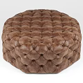 Tufted Leather Stools In Brown Gray And Beige Round Designs For Home Decor