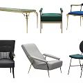 Modern Stylish Leisure Chairs With Golden Legs Woven Design And Padded Seats In Multiple Colors