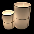 Modern Beige Fabric Wall Lamp With Cylindrical Shade Gray Trim And Black Base