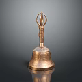 Reflective Brass Carved Bell Decor For Classic Furniture Accent Piece