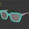 Stylish Blue Square Frame Glasses With Modern Design And Reflective Finish