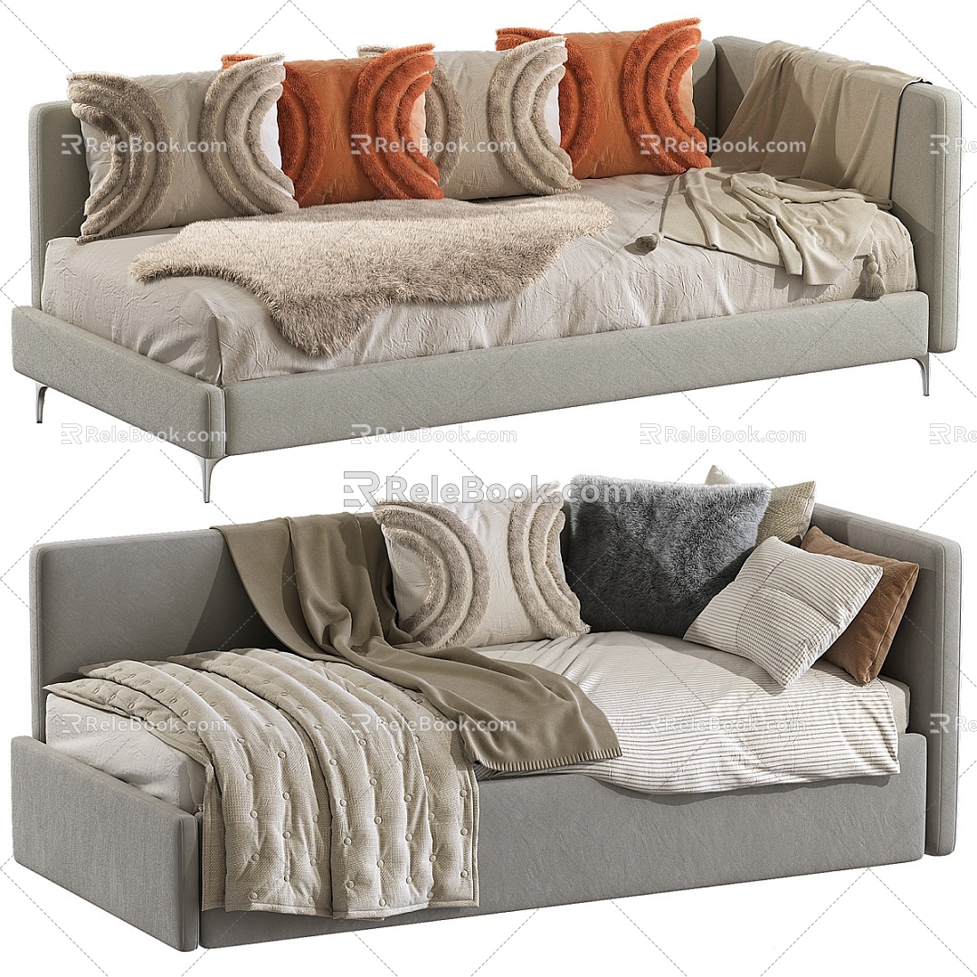 Casual Sofa Combination Casual Sofa Living Room Sofa Multi-Person Sofa Pillow Pillow Home Furniture Simple 3d model