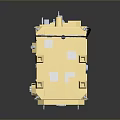 Modern Space Satellite Featuring Golden Body And Blue Solar Panels