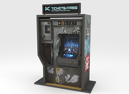 automatic ticket vending machine 3d model