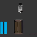 Professional Vaping Device Kit With Atomizer Two Blue Batteries And Accessories