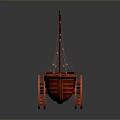 Red Decorative Model Featuring Sails And Wheels With Unique Craftsmanship Design