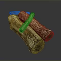 Natural Wood Logs With Rough Bark Texture Stacked In Rustic Scene 3d model