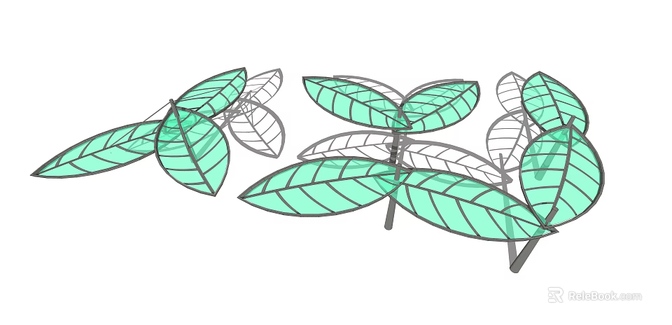 Modern Pergola Adorned With Lush Green Leaves And Garden Elements 3d model