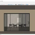 Sleek Modern Glass Folding Doors With Black Frame In Dining Room Interior