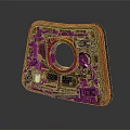 Detailed Mechanical Component Internal Structure With Orange Frame Circular Hole And Parts