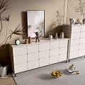 Modern Cream Style TV Cabinet Whole Cabinet Sideboard Cabinet Balcony Cabinet Storage Cabinet Entrance Cabinet 3d model