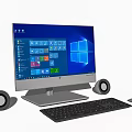 modern computer hp computer monitor mouse keyboard cover 3d model
