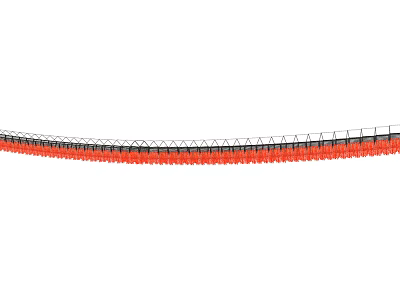 Red And Black Tower With Long Metal Frame Industrial Structure Design 3d model