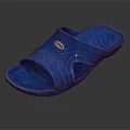Blue Slippers With Cross Strap Design And Textured Sole For Comfortable Indoor Wear