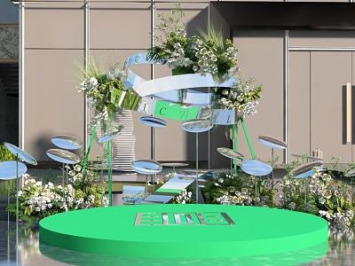 Modern Waterscape Stage Beautiful Chen Green Plant Beautiful Chen Flower Art Beautiful Chen Playing Beautiful Chen Metal Decoration Beautiful Chen Sequin Beautiful Chen 3d model