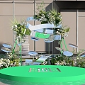 Modern Waterscape Stage Beautiful Chen Green Plant Beautiful Chen Flower Art Beautiful Chen Playing Beautiful Chen Metal Decoration Beautiful Chen Sequin Beautiful Chen 3d model