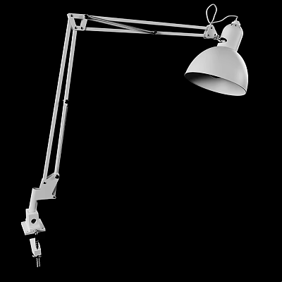 Modern White Desk Lamp With Adjustable Arm And Dome Shaped Shade 3d model